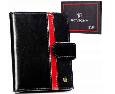  Portfele i spinki na banknoty - Portofel barbati din piele naturala Rovicky PTR-22131L-RVTP BL-RE