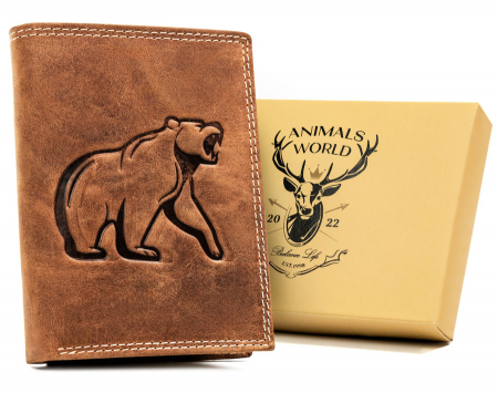 Portofele Barbati - Portofel barbati din piele naturala Always Wild N4-CHM-BEAR-1645 COG