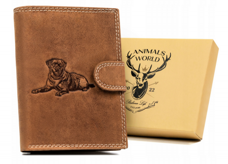 Portofele Barbati - Portofel barbati din piele naturala Always Wild PTR-N4L-CHM-DOG-2-2406 C