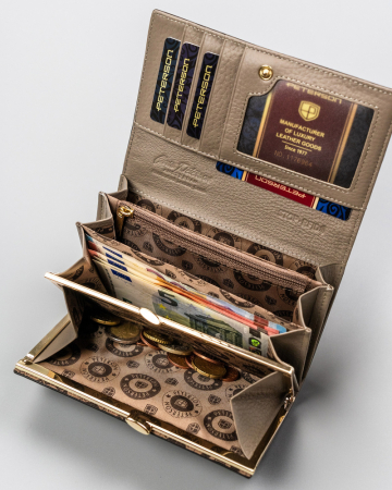 Portofel dama din piele naturala Peterson PTN SM-466-0636 GRE [7]