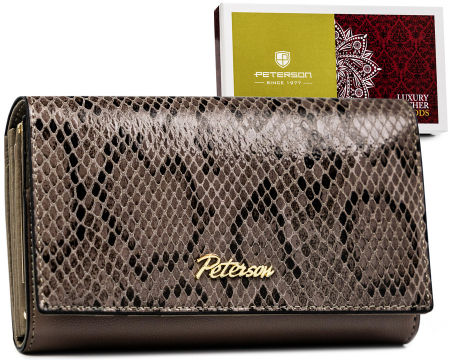 Ubrania i akcesoria  - Portofel dama din piele naturala Peterson PTN SM-466-0636 GRE