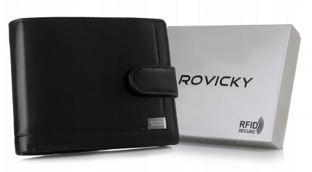 Portofele Barbati - Portofel barbati din piele naturala Rovicky PC-103L-BAR BL RFID