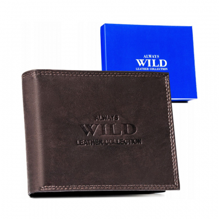 Portofele Barbati - Portofel barbati din piele naturala Always Wild PTR-AW-N5-MAL-0257 D.BRO