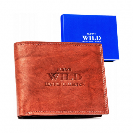 Portofele Barbati - Portofel barbati din piele naturala Always Wild PTR-AW-N6-MAL-0394 R.BRO
