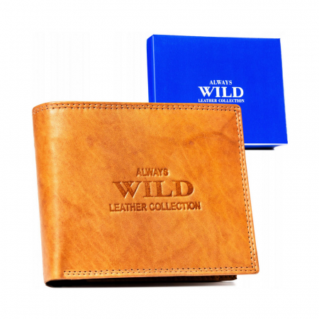 Portofele Barbati - Portofel barbati din piele naturala Always Wild PTR-AW-N7-MAL-0172 TAN
