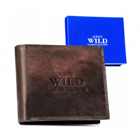 Portofele Barbati - Portofel barbati din piele naturala Always Wild PTR-AW-N7-MAL-0196 D.BRO