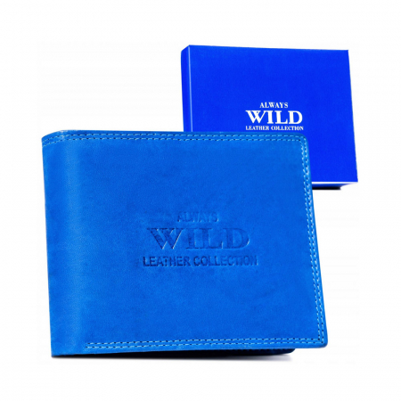 Portofele Barbati - Portofel barbati din piele naturala Always Wild PTR-AW-N7-MAL-0202 R.BLU