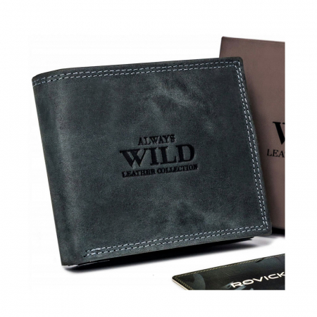 Import - Portofel barbati din piele naturala Always Wild PTR-N0035-CHM-8694 BL