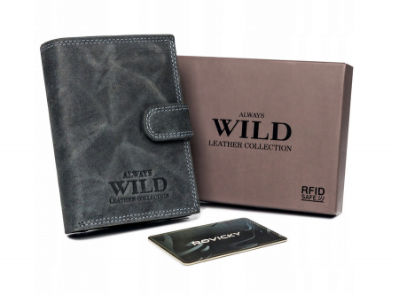  Portfele i spinki na banknoty - Portofel barbati din piele naturala Always Wild PTR-N4L-P-CHM-1010