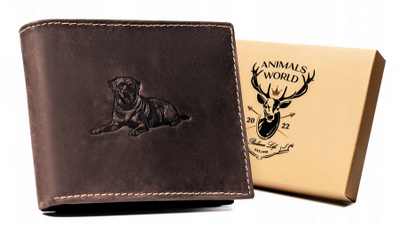  Portfele i spinki na banknoty - Portofel barbati din piele naturala Always Wild PTR-N992-CHM-DOG-1 BR