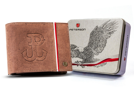  Portfele i spinki na banknoty - Portofel barbati din piele naturala Peterson PTR-PTN 304PW-02 2-1-4 H