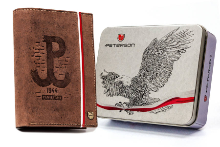  Portfele i spinki na banknoty - Portofel barbati din piele naturala Peterson PTR-PTN 317PW-03 2-1-4 H