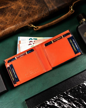 Portofel barbati din piele naturala Peterson PTR-PTN N79 2-1-1 BL-ORA [5]