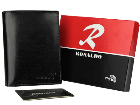  Portfele i spinki na banknoty - Portofel barbati din piele naturala Ronaldo PTR-N104-VT RFID