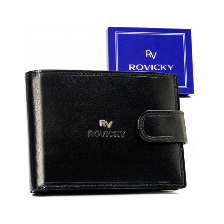 Portofele Barbati - Portofel barbati din piele naturala Rovicky PTR-RV-7680286-9-BCA BL