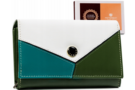 Portofele Dama - Portofel dama din piele naturala Peterson PTR-PTN RD-22-GCL-Y-4017