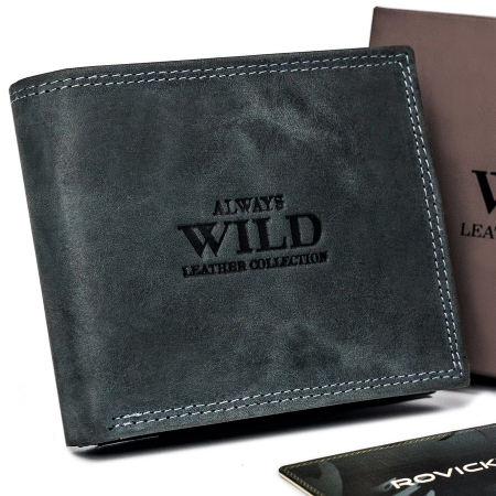  Portfele i spinki na banknoty - Portofel barbati din piele naturala Always Wild PTR-N992-P-CHM-1041 BL