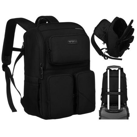 Rucsacuri Barbati - Rucsac de călătorie multifuncțional cu buzunar pentru laptop - Peterson PTR-PTN-63106-6388 BLACK