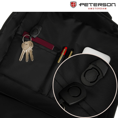 Rucsac negru de călătorie, perfect pentru bagajul de mână în avion - Peterson PTR-PTN 24421-5074 BLACK [29]