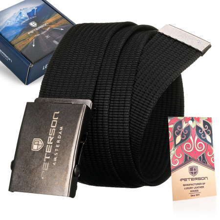 Import - Curea barbati Peterso PTR-PTN OLD SILVER-BLACK