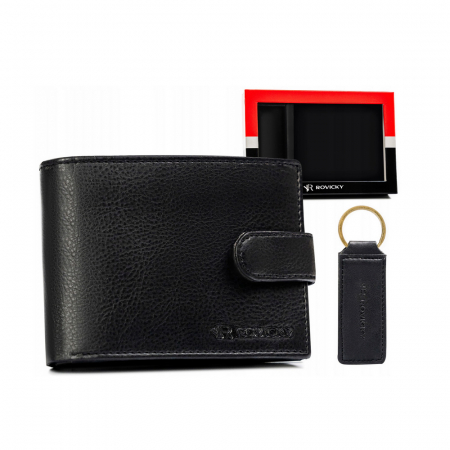 Seturi Cadou - Set cadou barbati portofel din piele ecologica si breloc Rovicky PTR-R-SET-M-N003L-PUA BL