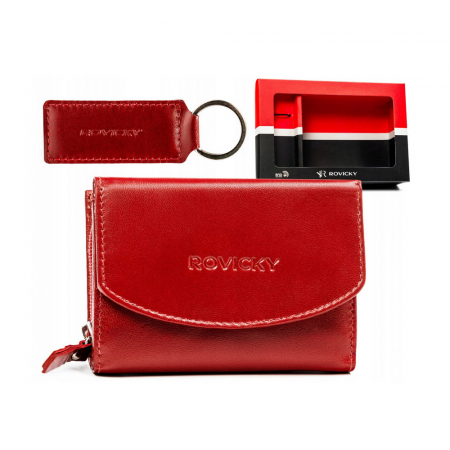 Seturi Cadou Femei - Set cadou portofel dama din piele naturala + breloc Rovicky R-ZD-604-BG-4219 R