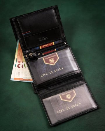 Set cadou portofel din piele pentru bărbați și breloc - Peterson PTR-PTN SET-M-1549-KCS B [6]