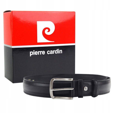 Import - Skórzany pasek męski z klasyczną klamrą — Pierre Cardin