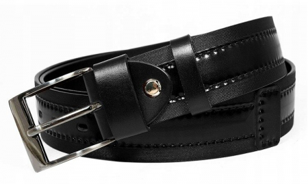 Paski męskie skórzane - Curea barbati din piele naturala Rovicky PTR-PRS-06-BGE BL