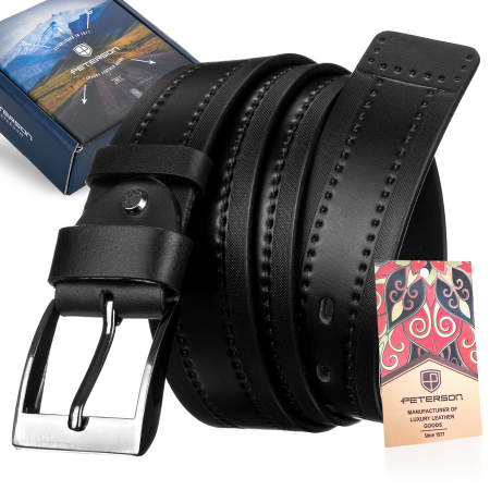 Accesorii Barbati - Curea barbati din piele naturala Petereson PTR-PTN PRS-06-G-115-BR