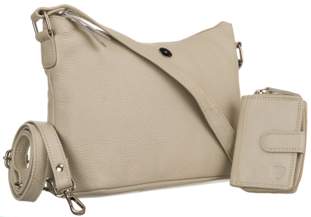 Genti Piele Naturala - Geanta de dama din piele naturala cu portofel - Peterson PTR-PTN D73-DS-5193 LIGH