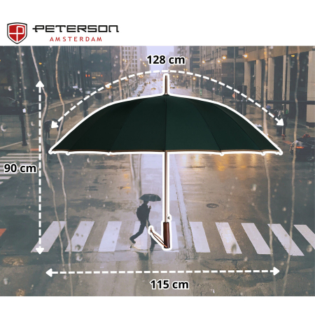Umbrelă verde elegantă cu baldachin mare - Peterson PTR-PTN UMB-02L-6133 GRE [2]