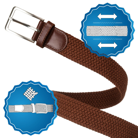 Curea maro din material sintetic și piele ecologică - Rovicky PTR-R-PAR-PU-115-0994 BR [4]