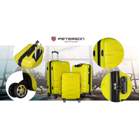 Troler mediu galben din ABS+ cu lacăt cu combinație - Peterson PTR-PTN 5806-W-M-4435 YE [7]