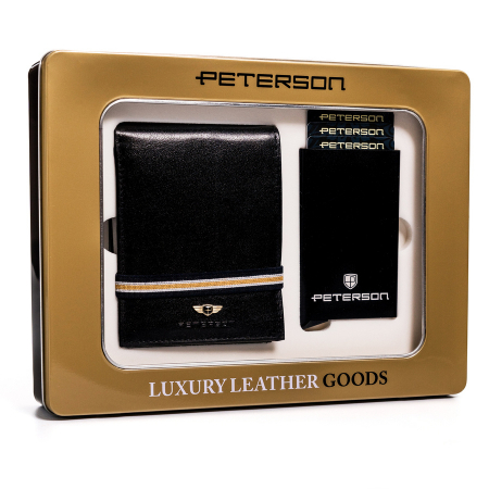 Seturi Cadou - Set cadou portofel barbati din piele naturala + portcard Peterson PTR-PTN ZM35