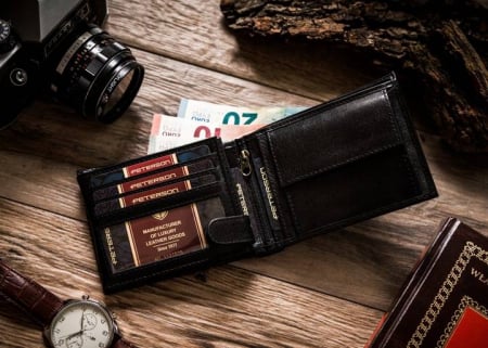 Set cadou portofel barbati din piele naturala si husa pentru documente Peterson PTR-PTN ZM21 [4]