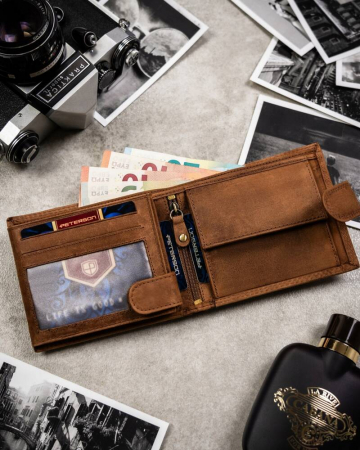 Set cadou portofel barbati din piele naturala si breloc Peterson PTR-PTN SET-M-N992L-CH C [6]