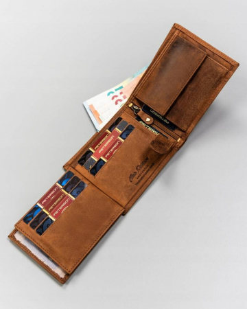 Set cadou portofel barbati din piele naturala + breloc Peterson PTR-PTN SET-M-N992-CHM C [7]