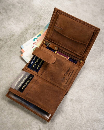 Set cadou portofel barbati din piele naturala si breloc Peterson PTN SET-M-1542-CHM C [7]