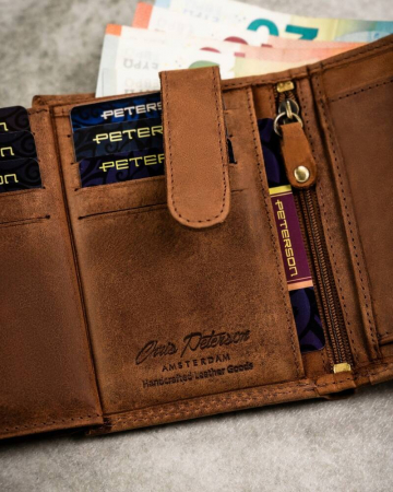 Set cadou portofel barbati din piele naturala si breloc Peterson PTN SET-M-1542-CHM C [8]