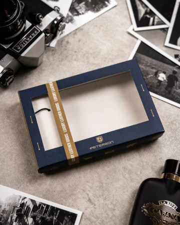 Set cadou portofel barbati din piele naturala si breloc Peterson PTN SET-M-1542-CHM C [10]