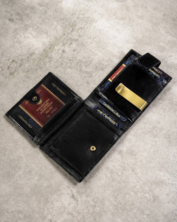 Set cadou portofel barbati din piele naturala + portcard + breloc Peterson PTR-PTN SET3-N78L-VT BL [6]
