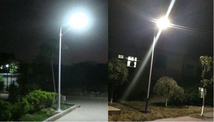 PowerSave street-side street-lighting system with Sunpower photovoltaic panel 86Wp, battery included and 50W LED-big