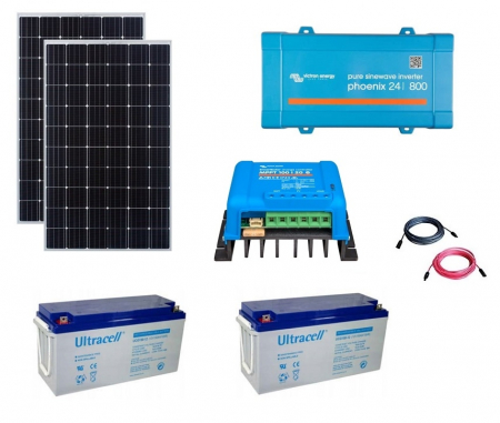 Photovoltaic Systems - MORE++ 840Wp Off-Grid PV System with 800VA Victron Energy Inverter