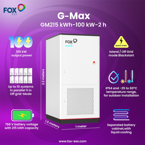 Fox ESS G-MAX GM215kWh-100kW-2hF 100kW / 215kWh Energy Storage System [1]