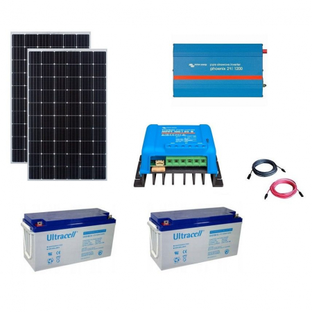 Photovoltaic Systems - MORE 840Wp Off-Grid Photovoltaic System with 1200VA Victron Energy Inverter