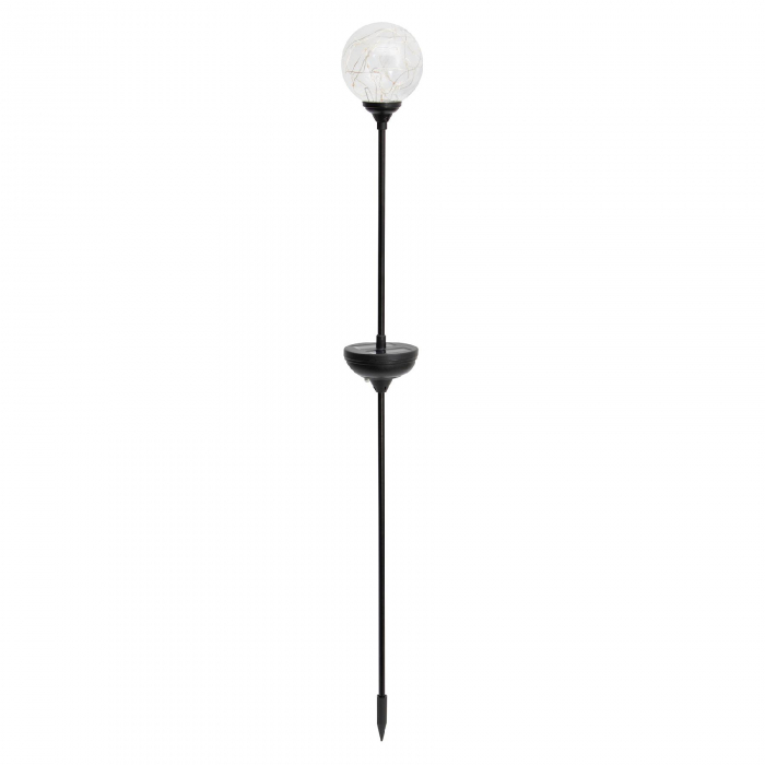 Decor solar glob din sticla cu ghirlanda microLED alb, ziua se incarca, noaptea lumineaza [3]