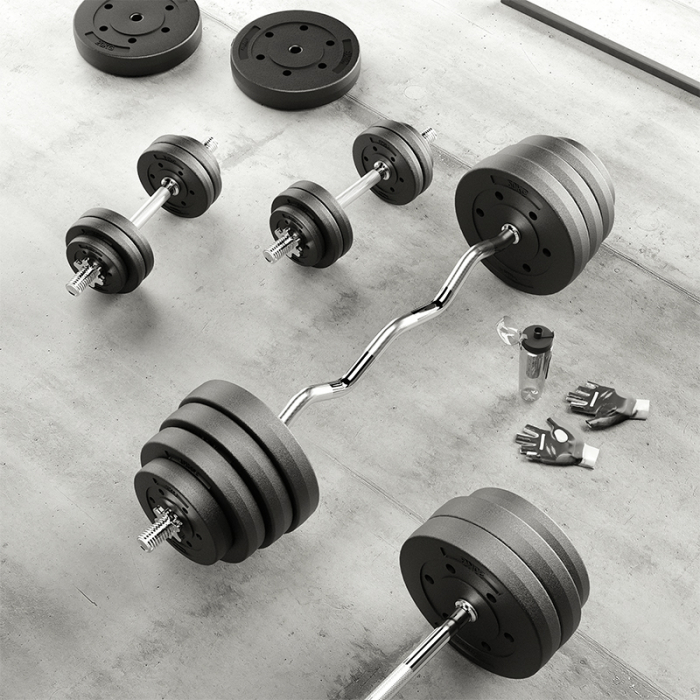 Bară Barbell Ușor Îndoită 120cm 5.0kg Rebel Active [6]