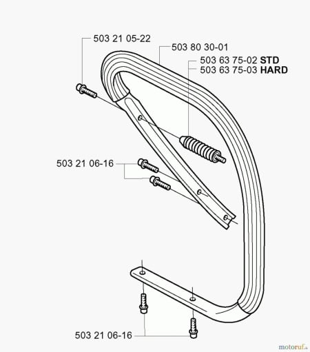 Amortizor drujba Husqvarna 362, 365, 371, 372, 570, 575 - maner (cal. 1) [3]