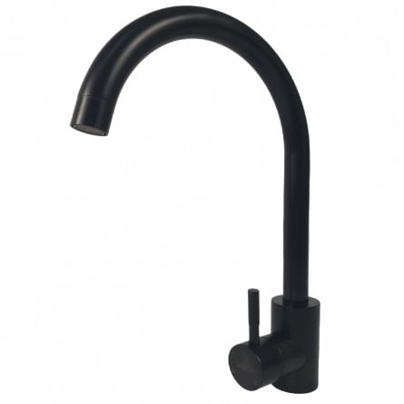 Baterie bucatarie MIXXUS SUS-011 BLACK din otel inoxidabil, Monocomanda, Racorduri incluse [2]